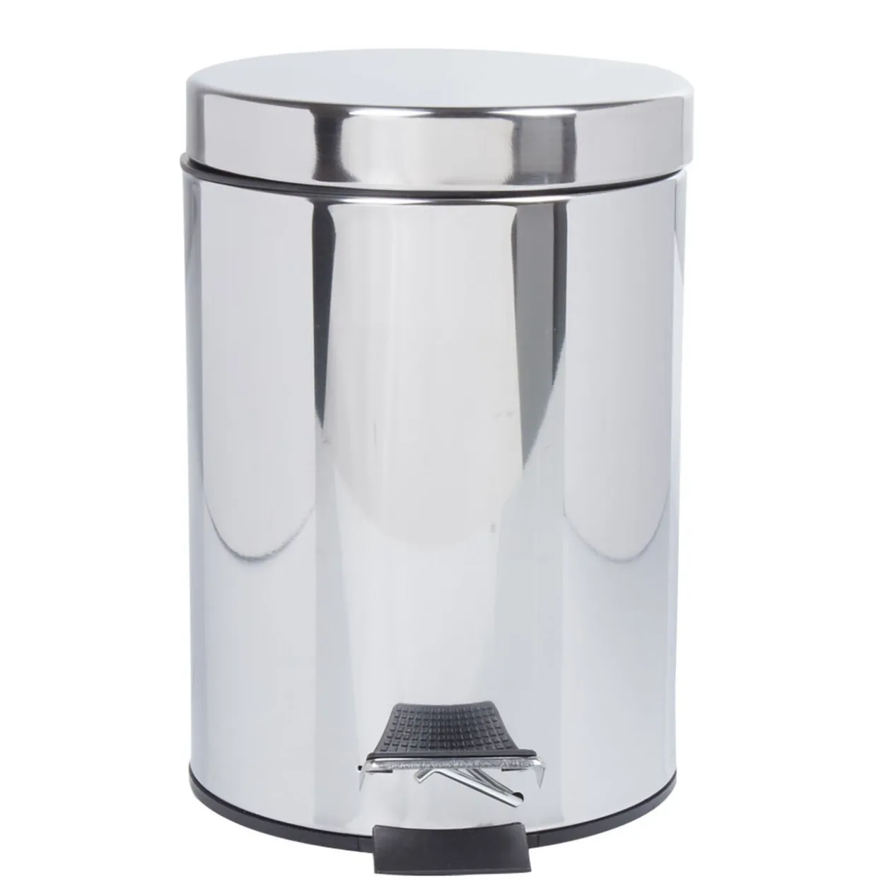 Poubelle salle de bain 3 L grise chromée