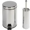 Poubelle salle de bain 5 L et brosse WC gris