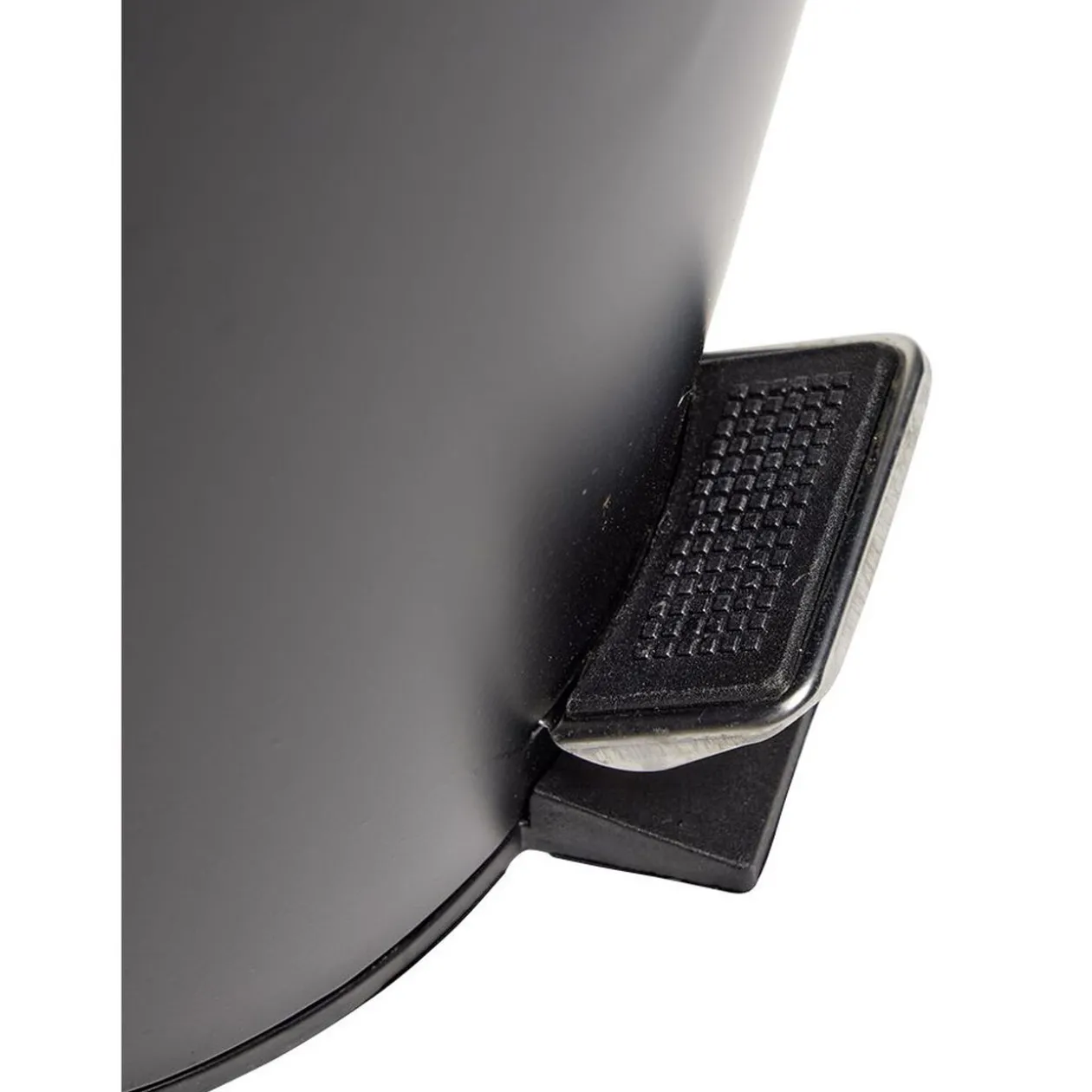 Poubelle salle de bain à pédale couvercle bambou et métal noir 5L