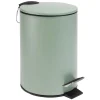 Poubelle salle de bain à pédale métal vert sauge 3L