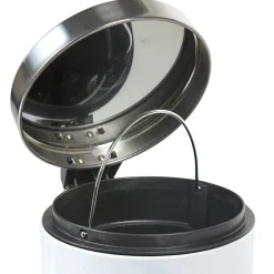 Poubelle salle de bain blanche motif fleurs 3 L