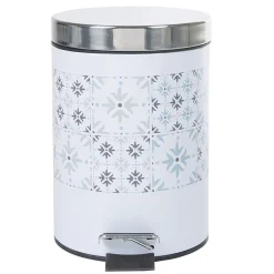 Poubelle salle de bain blanche carreau de ciment