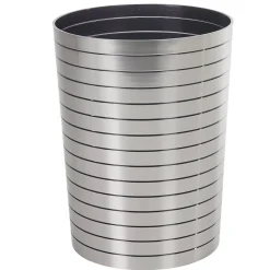 Poubelle salle de bain bronze déco rayure noire