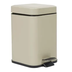 Poubelle salle de bain carré taupe 3 L