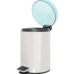 Poubelle salle de bain grise et bleue 3 L