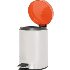 Poubelle salle de bain grise et rouge 3 L