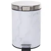Poubelle salle de bain métal imprimé marbre 3L