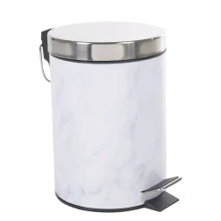 Poubelle salle de bain métal imprimé marbre 3L