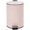 Poubelle salle de bain métal uni rose 3L