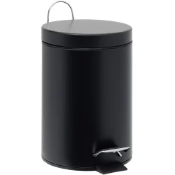 Poubelle salle de bain métal 3L noir