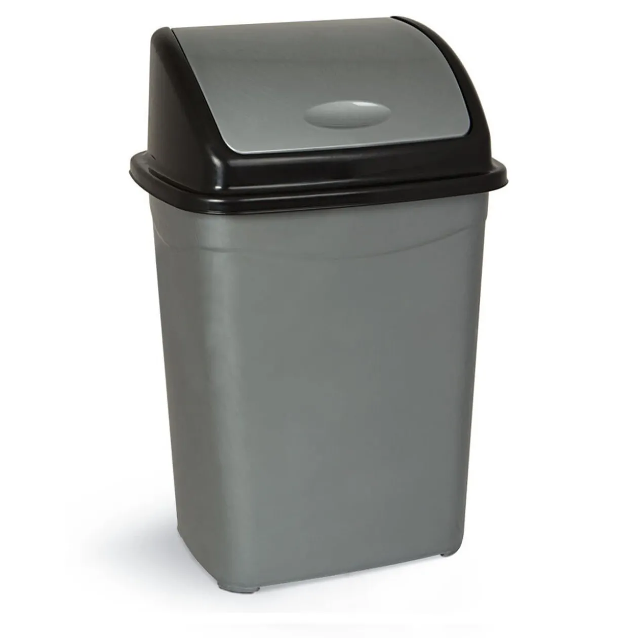 Poubelle Swing à rabat 26 L gris et noir