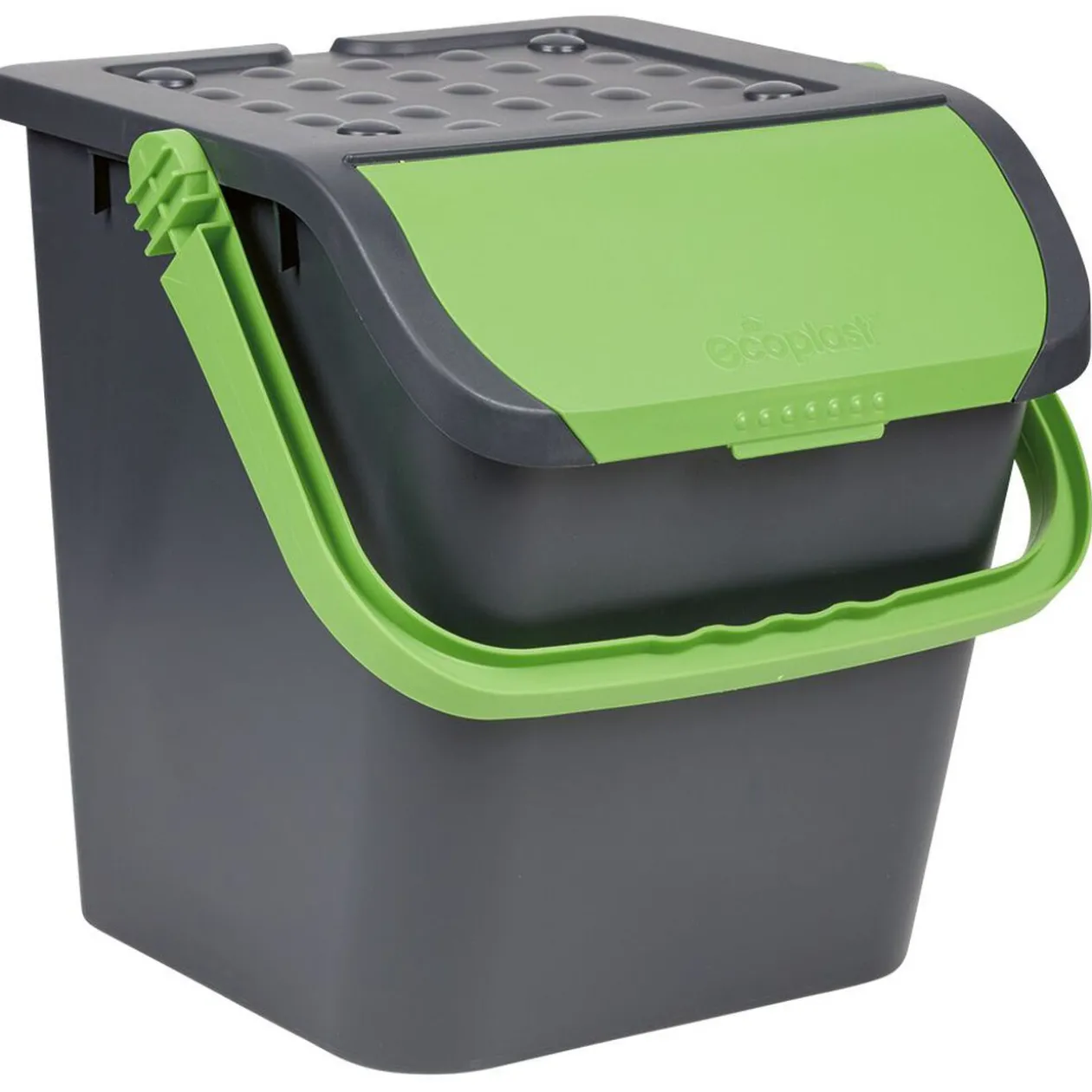 Poubelle tri des déchets noir et vert 28 L