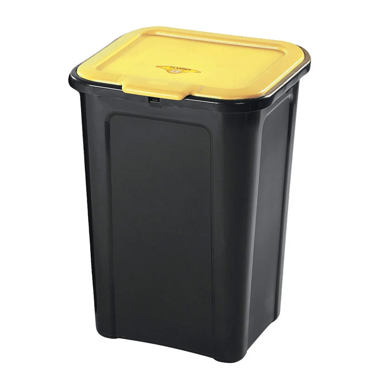 Poubelle tri sélectif noir et jaune 45L