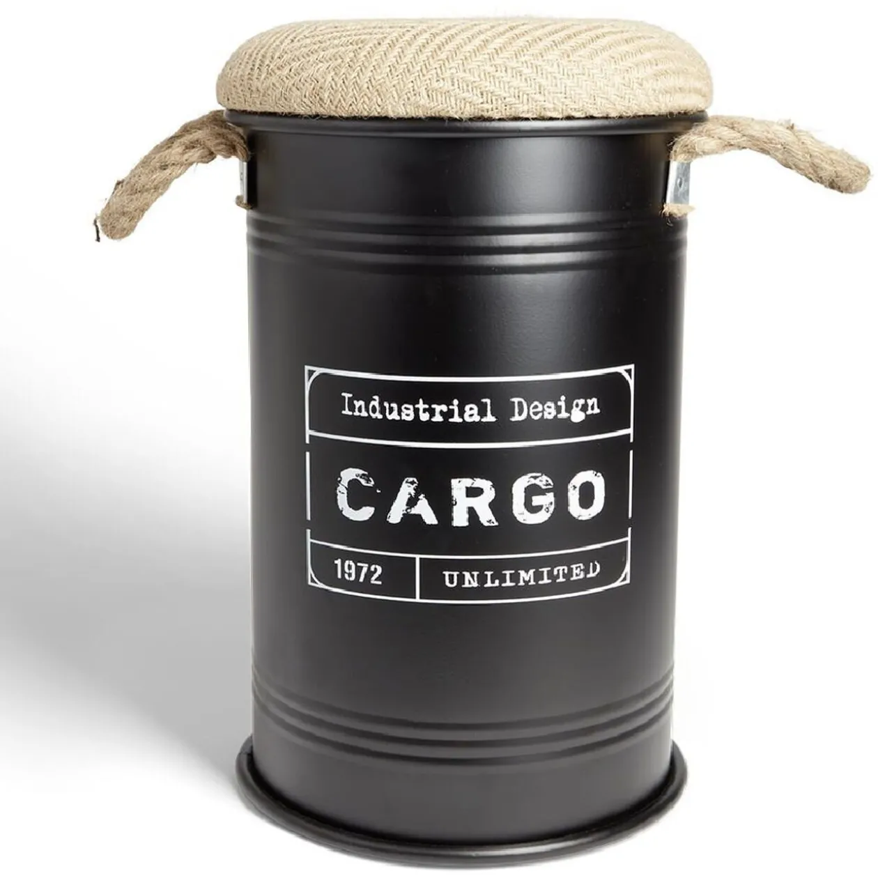 Pouf coffre de rangement petit modèle Ø27xH43,5cm noir