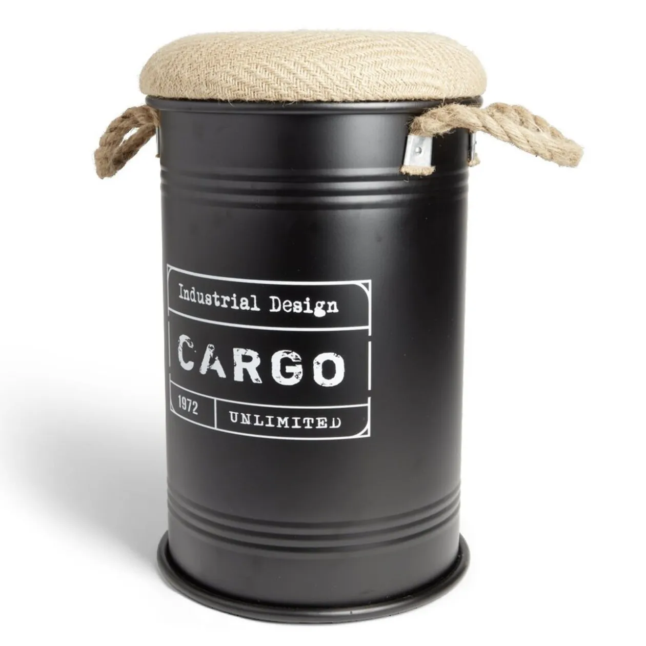 Pouf coffre de rangement petit modèle Ø27xH43,5cm noir