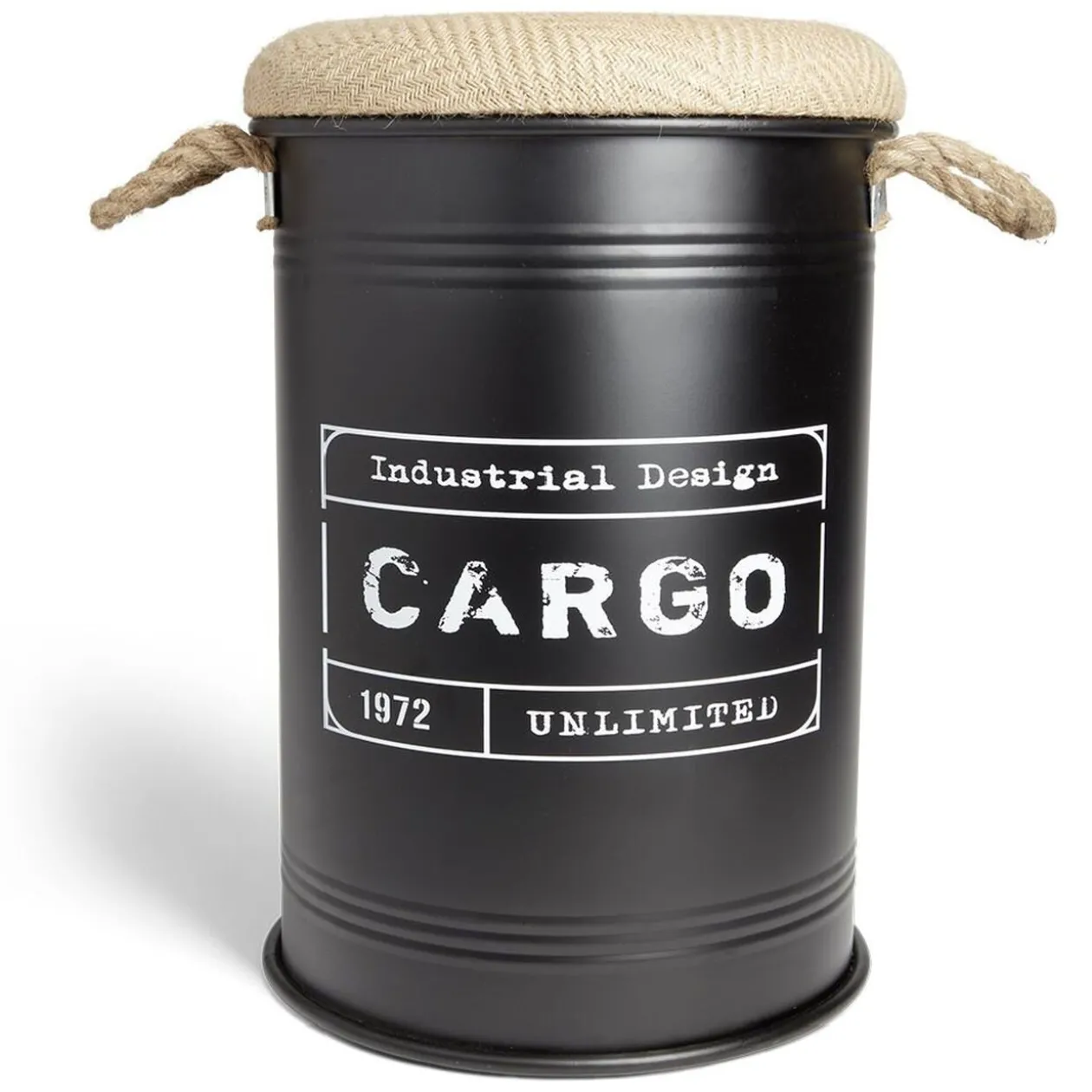 Pouf coffre de rangement moyen modèle Ø34xH49,5cm noir