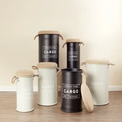 Pouf coffre de rangement petit modèle Ø27xH43,5cm vert