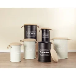 Pouf coffre de rangement petit modèle Ø27xH43,5cm vert