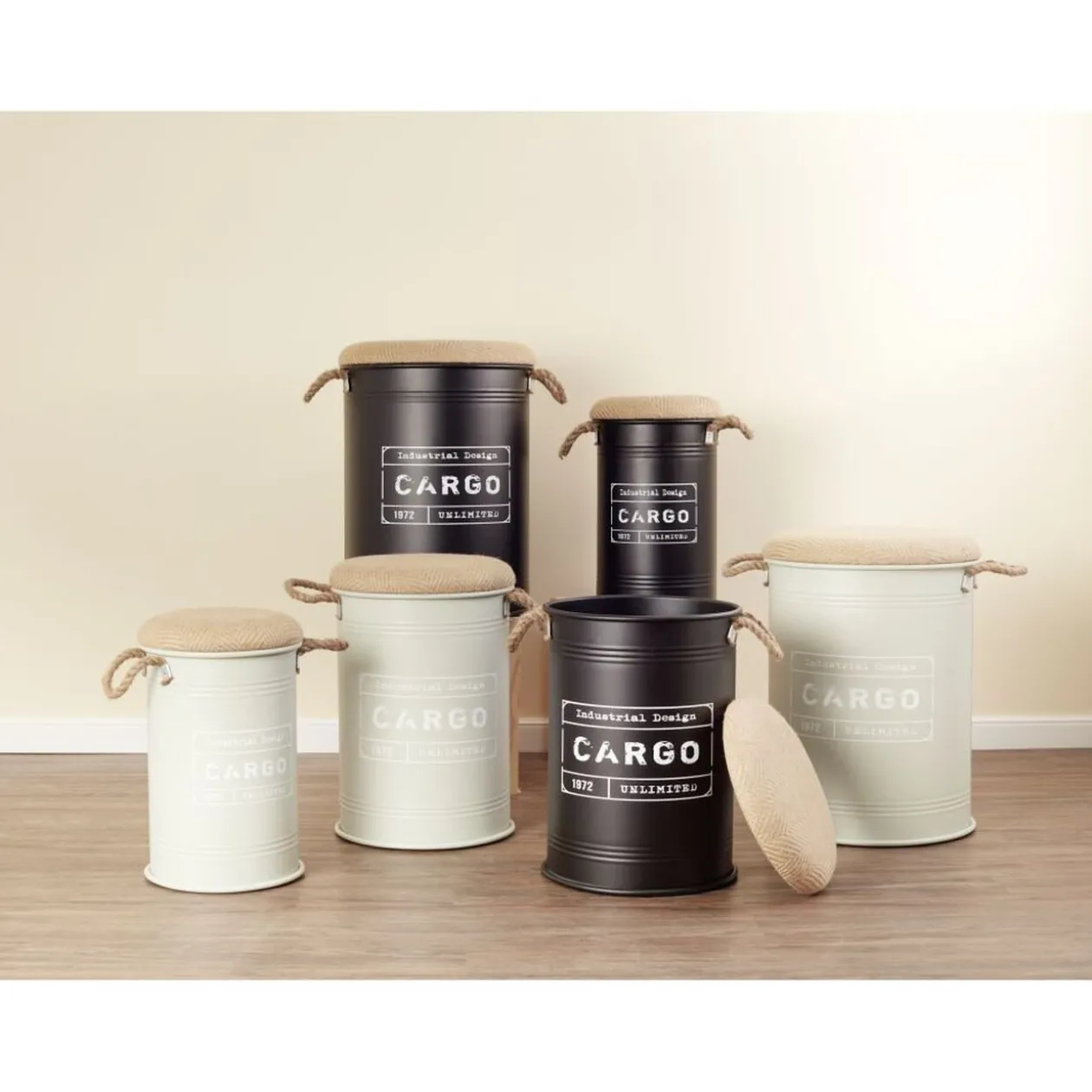 Pouf coffre de rangement petit modèle Ø27xH43,5cm vert