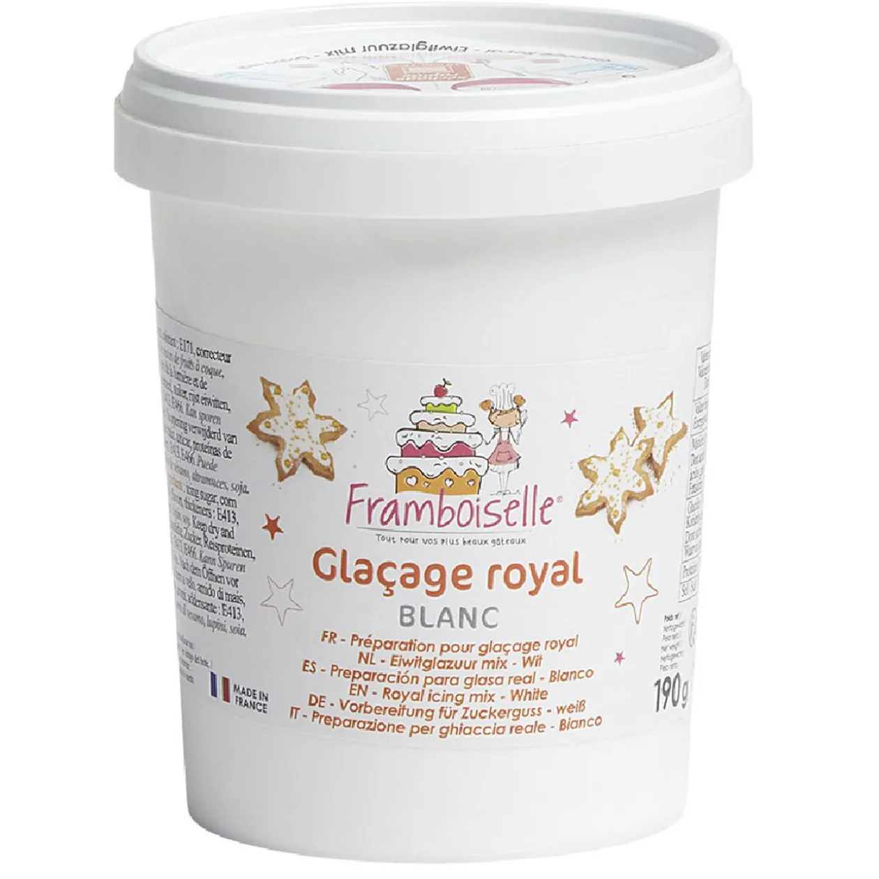 Préparation pour glaçage royal blanc Framboiselle 190 g
