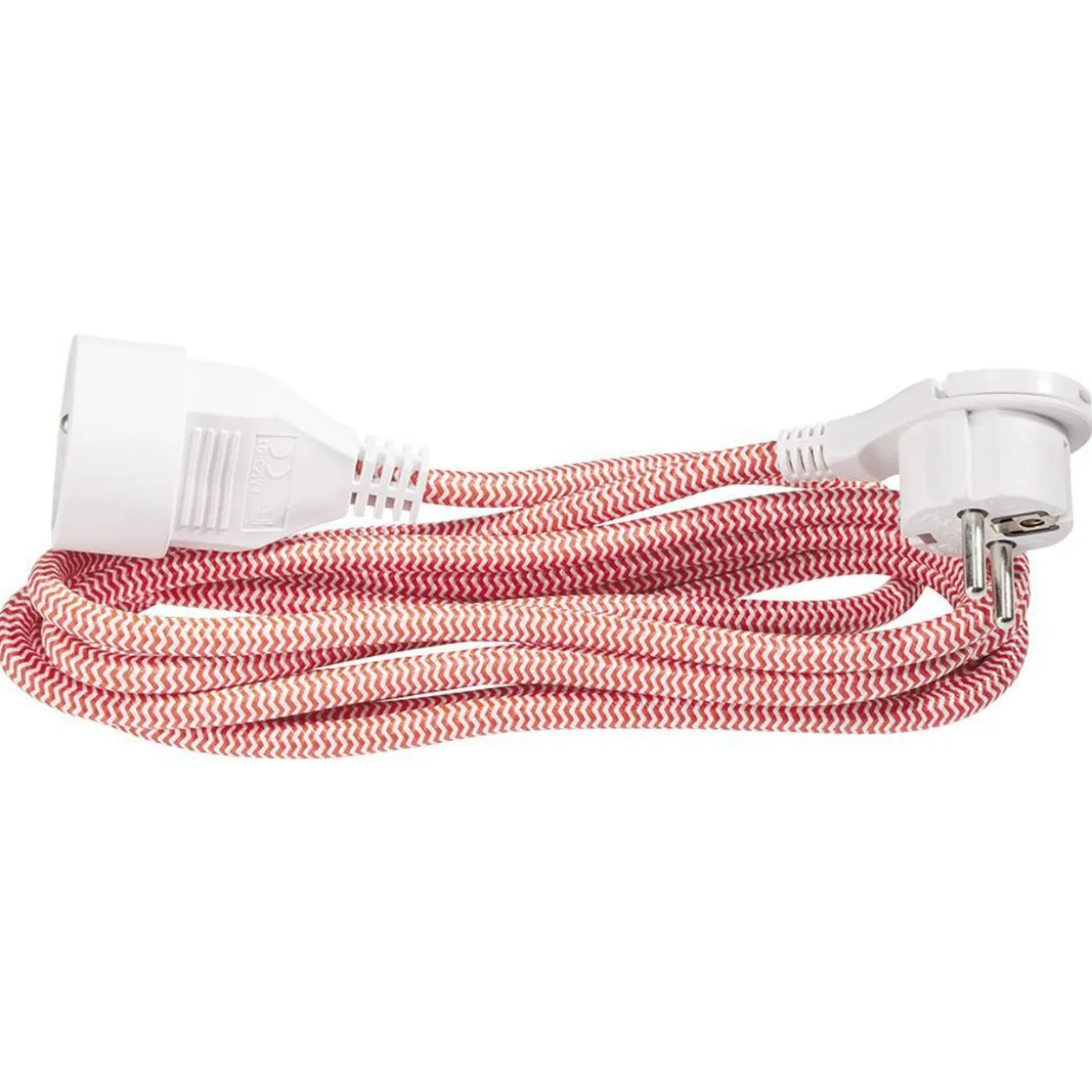 Rallonge textile 3m rouge et blanc