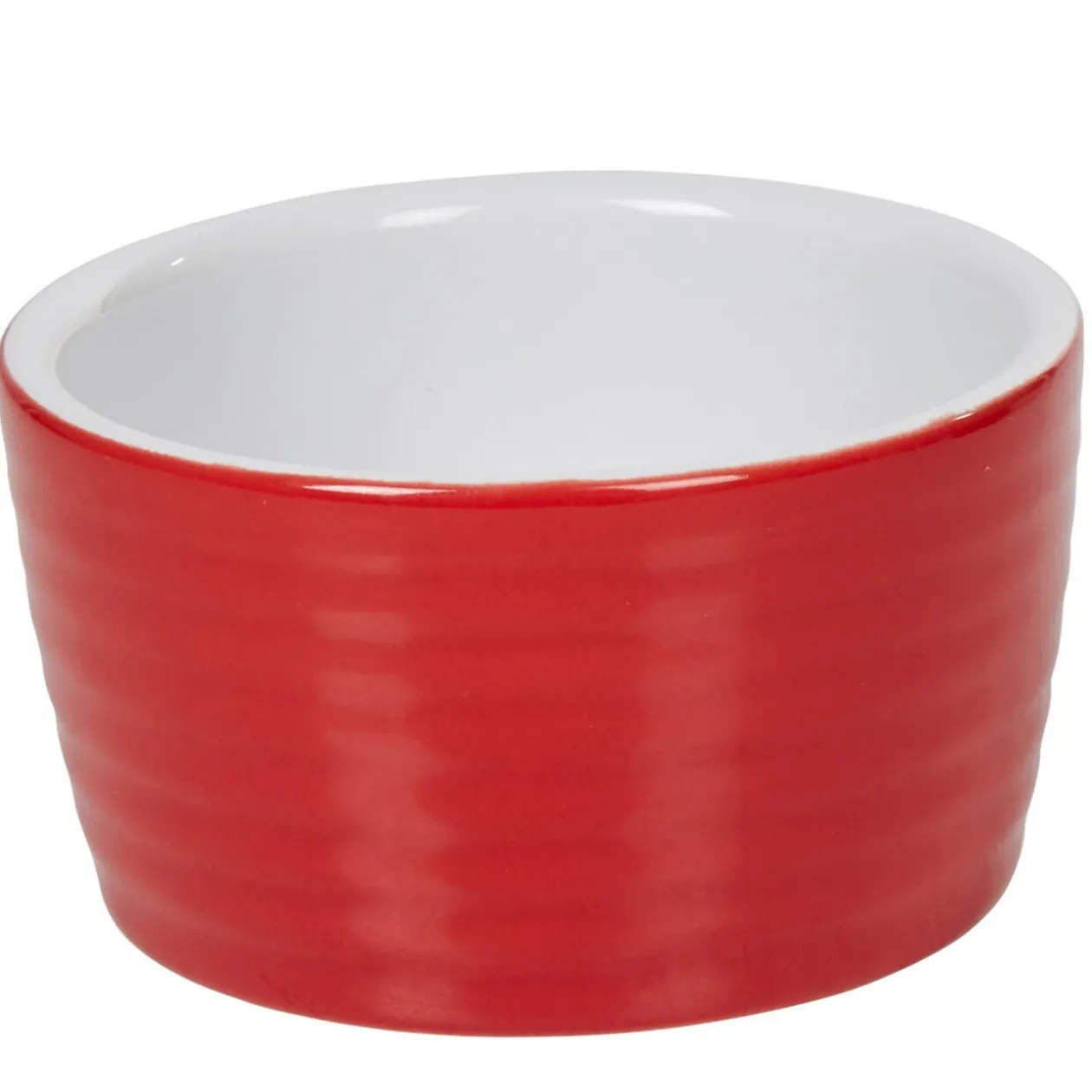 Ramequin individuel grès côtelé rouge
