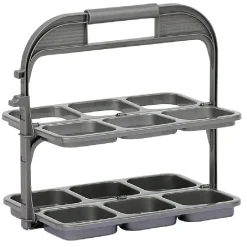 Range bouteille pliable gris 6 emplacements