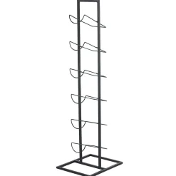 Range bouteilles 6 compartiments métal noir