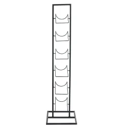 Range bouteilles 6 compartiments métal noir