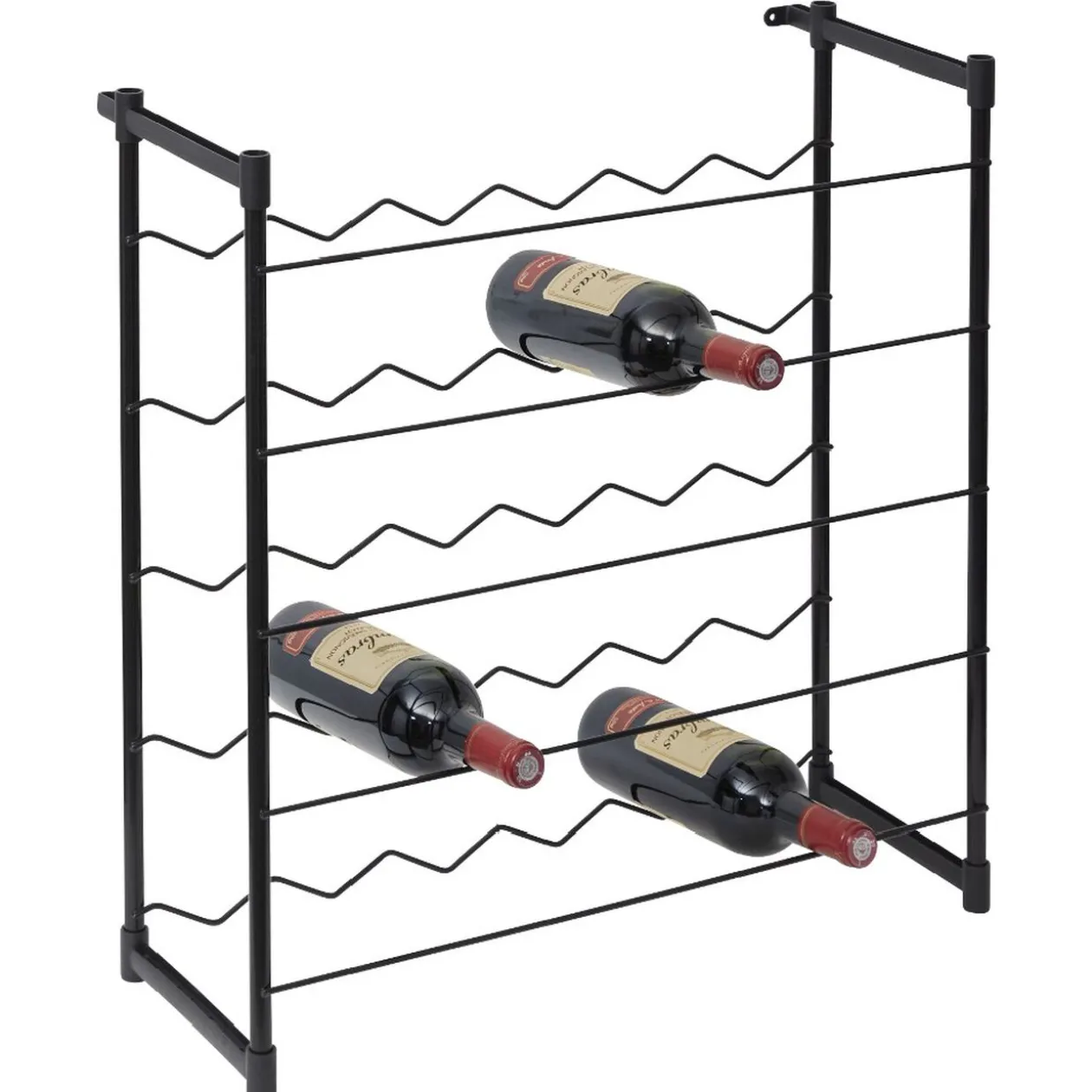 Range bouteilles métal noir 30 bouteilles