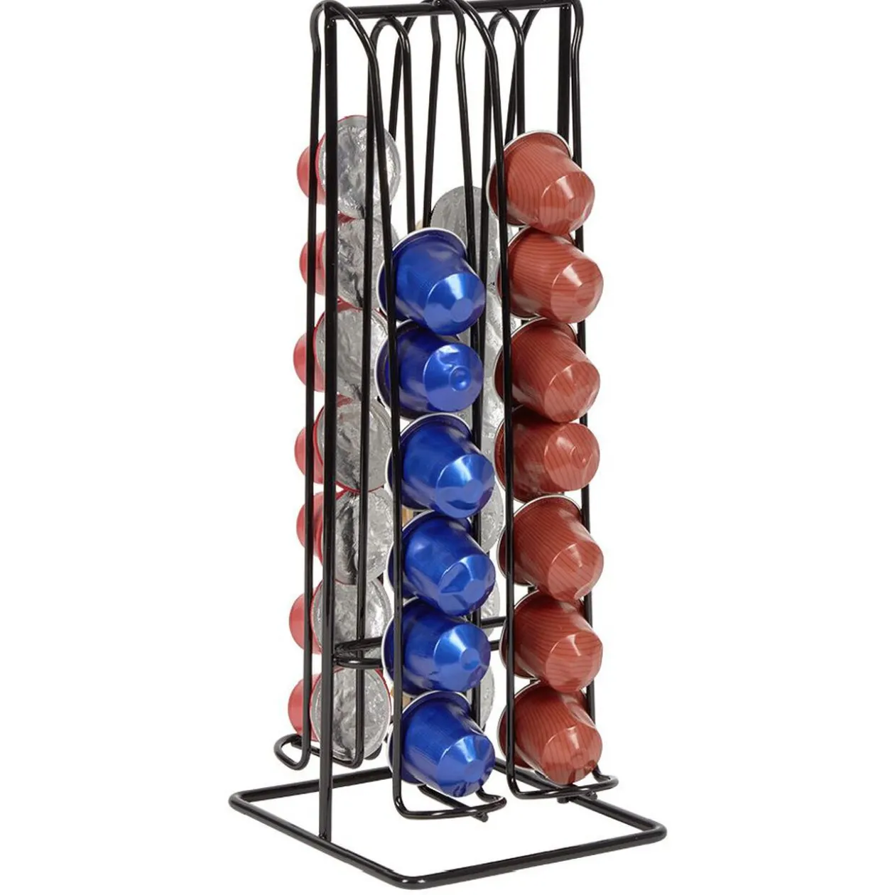 Range capsules de café en métal noir