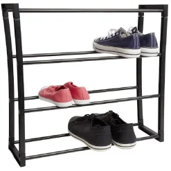 Range chaussure métal noir 4 niveaux 8 paires