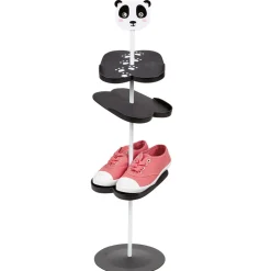 Range chaussure panda 3 paires 3 niveaux noir et blanc