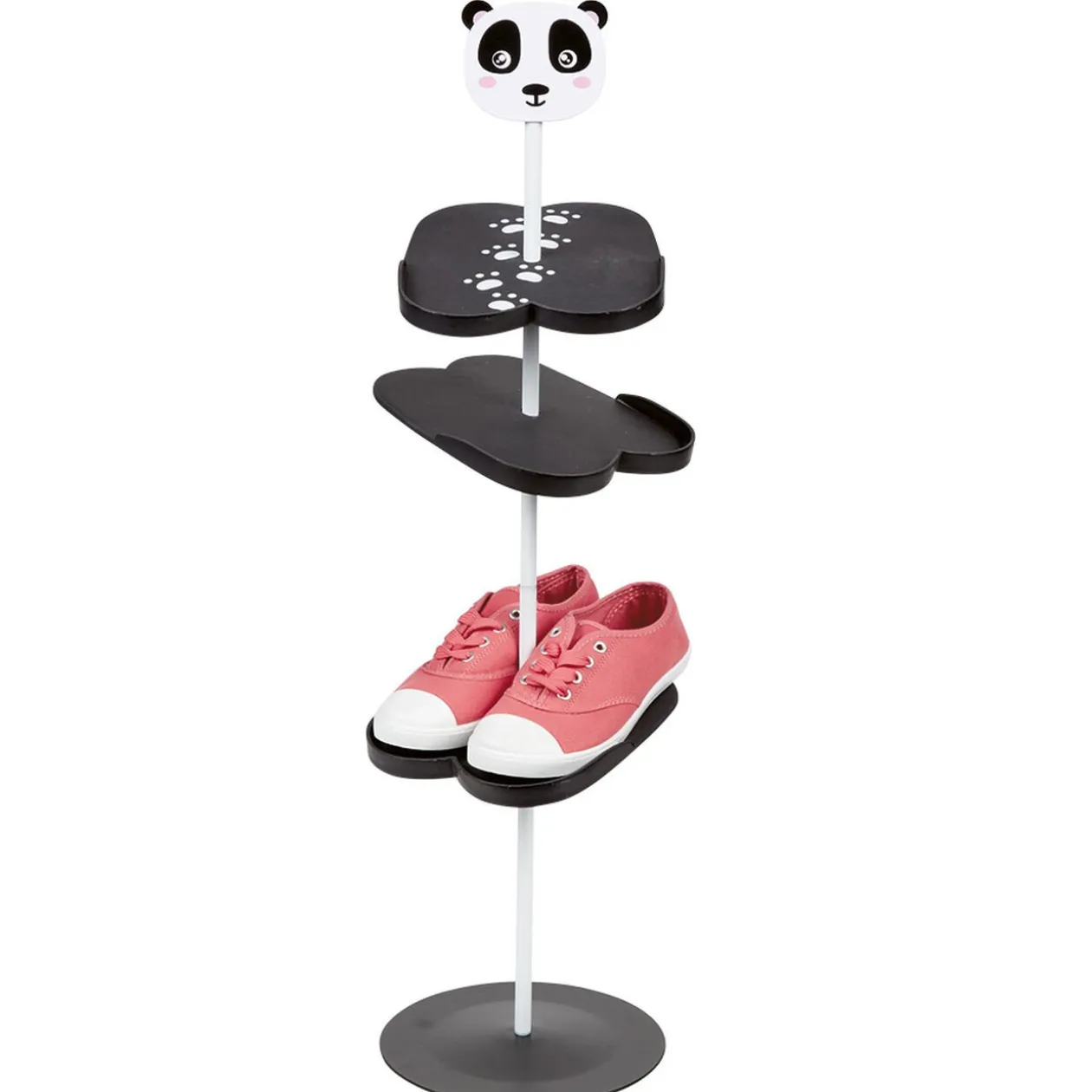 Range chaussure panda 3 paires 3 niveaux noir et blanc