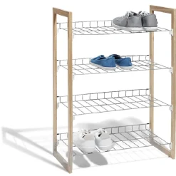 Range chaussures à 4 niveaux gris et naturel