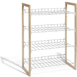 Range chaussures à 4 niveaux gris et naturel