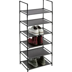 Range chaussures 6 niveaux métal gris