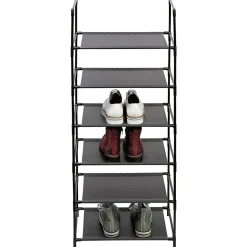Range chaussures 6 niveaux métal gris