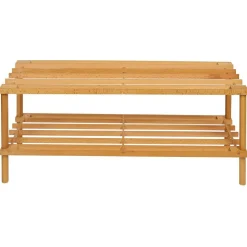 Range chaussures 2 niveaux bois 74xH29x26cm