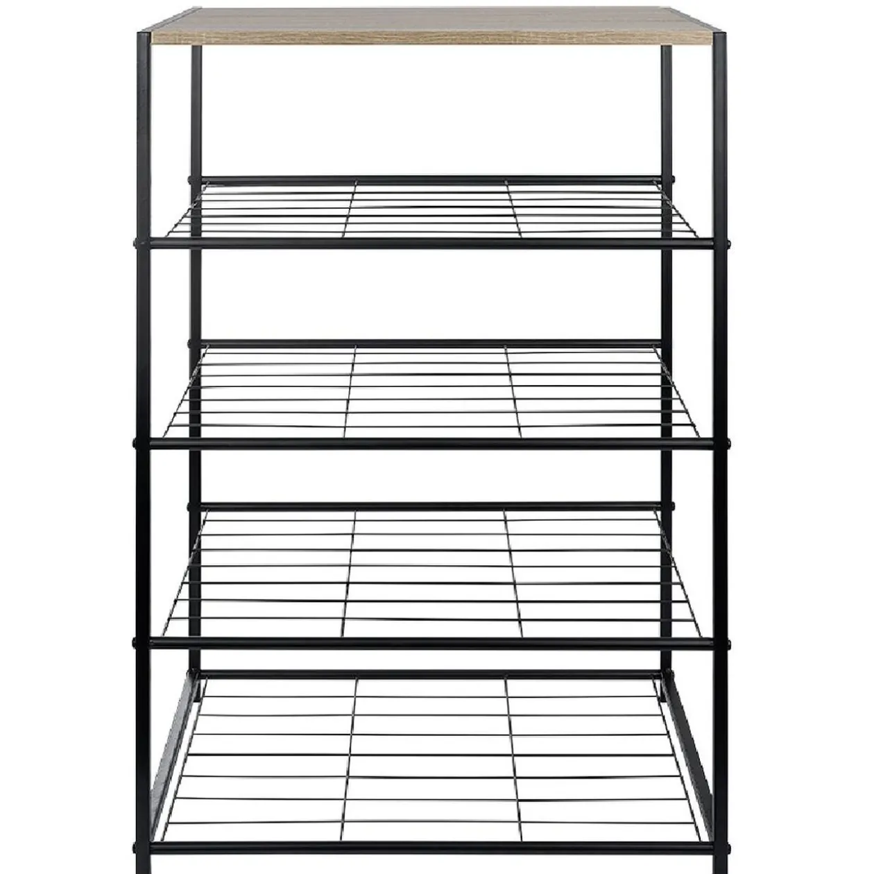 Range chaussures 5 étagères noir naturel