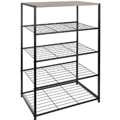 Range chaussures 5 étagères noir naturel