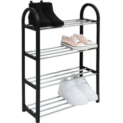 Range chaussures 4 étagères noir L48xl19xH64cm