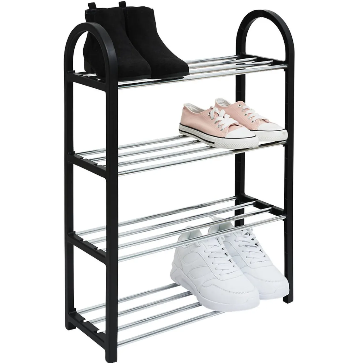 Range chaussures 4 étagères noir L48xl19xH64cm
