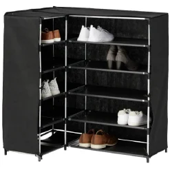 Range chaussures d'angle noir 90x60xH90 cm