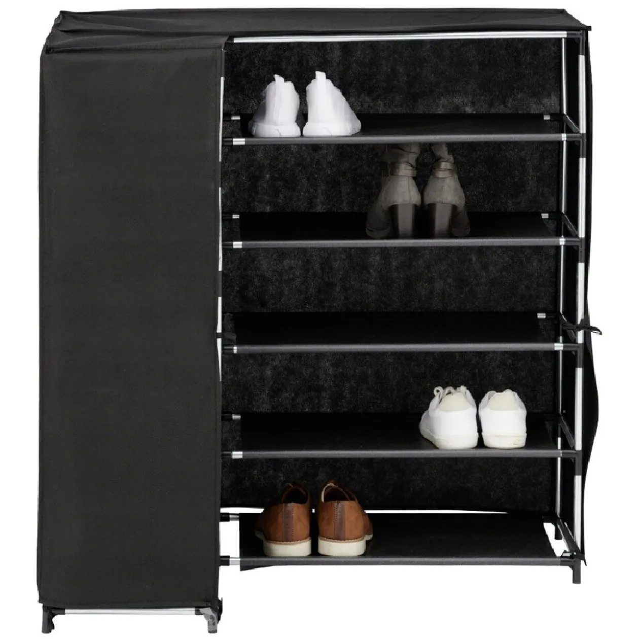 Range chaussures d'angle noir 90x60xH90 cm