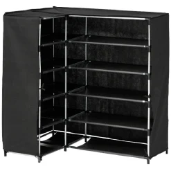 Range chaussures d'angle noir 90x60xH90 cm