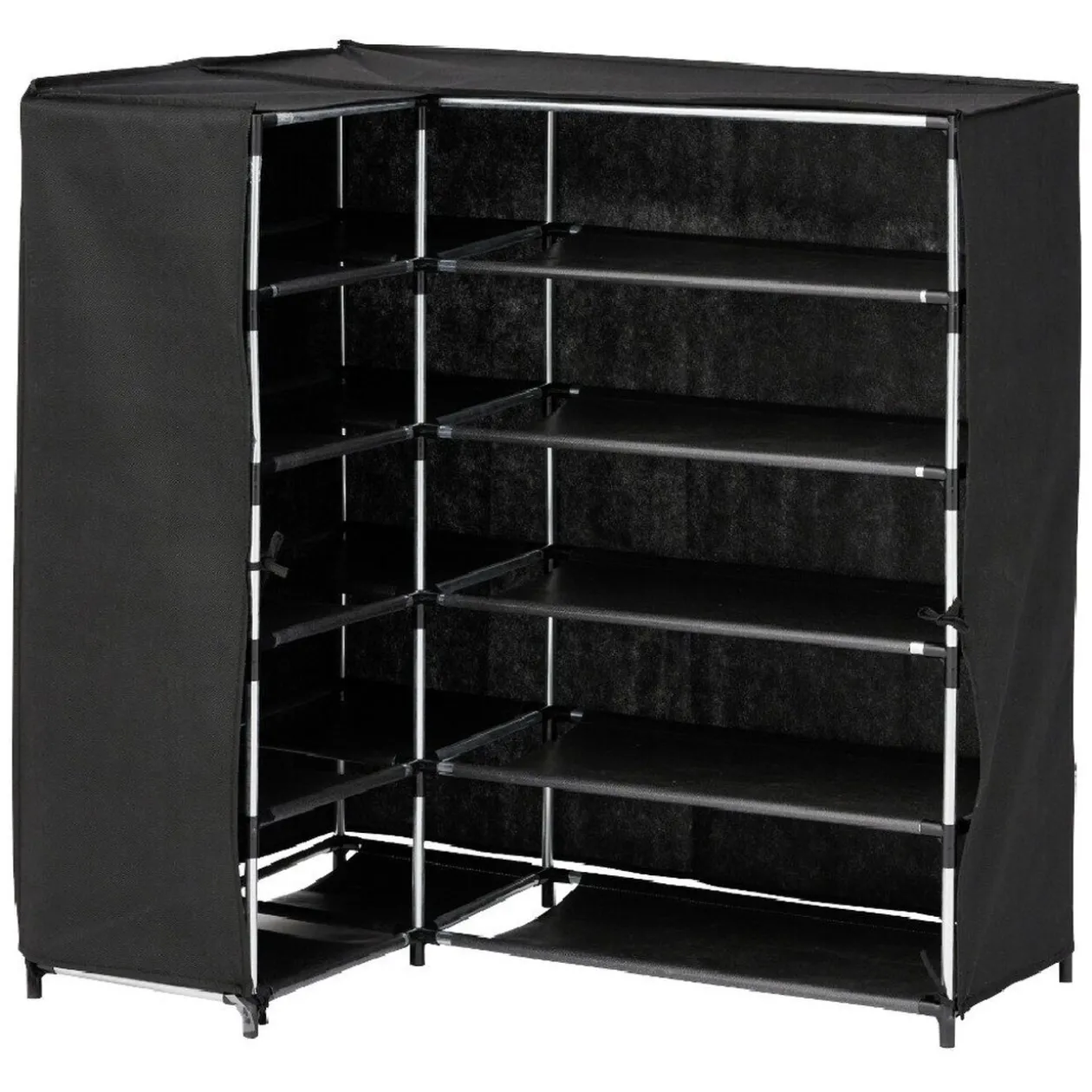 Range chaussures d'angle noir 90x60xH90 cm