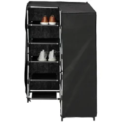 Range chaussures d'angle noir 90x60xH90 cm