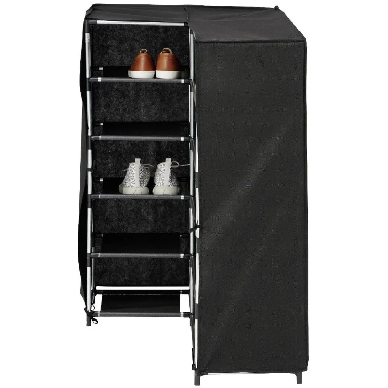 Range chaussures d'angle noir 90x60xH90 cm