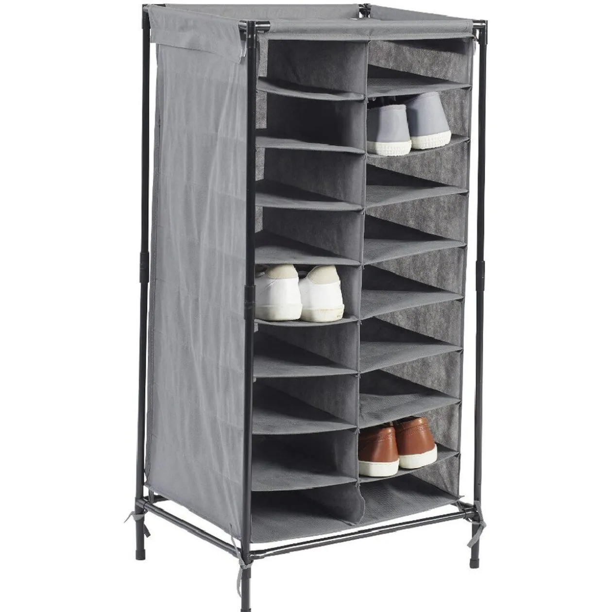 Range chaussures gris 18 paires